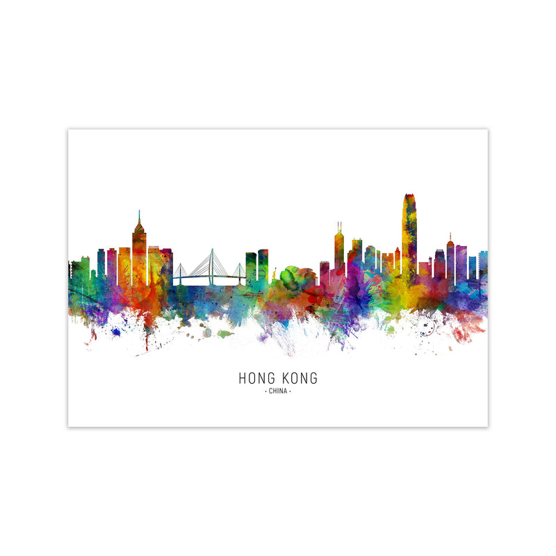Hong Kong China Skyline Art Print by Michael Tompsett Print Only