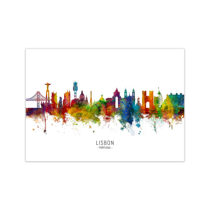 Lisbon Portugal Skyline Art Print by Michael Tompsett Print Only