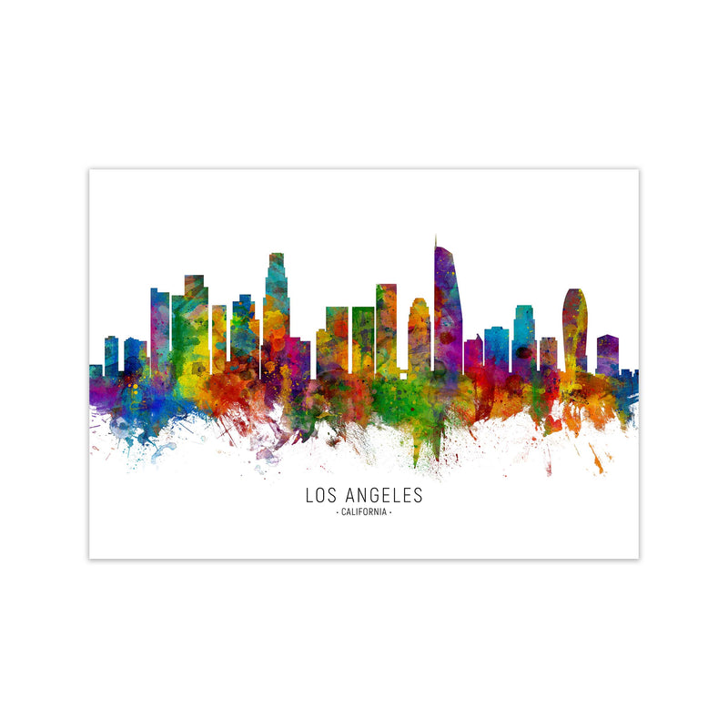 Los Angeles California Skyline Art Print by Michael Tompsett Print Only