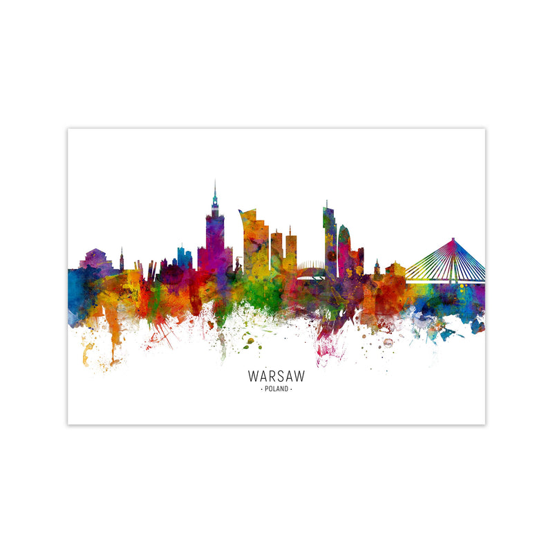 Warsaw Poland Skyline Art Print by Michael Tompsett Print Only