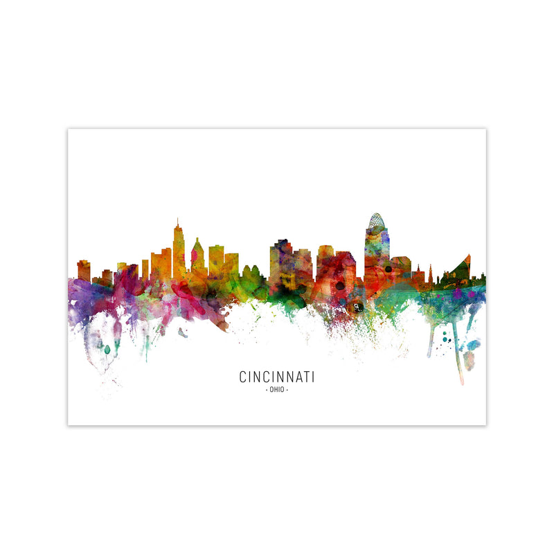 Cincinnati Ohio Skyline Art Print by Michael Tompsett Print Only