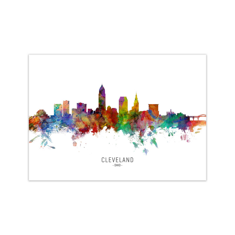 Cleveland Ohio Skyline Art Print by Michael Tompsett Print Only