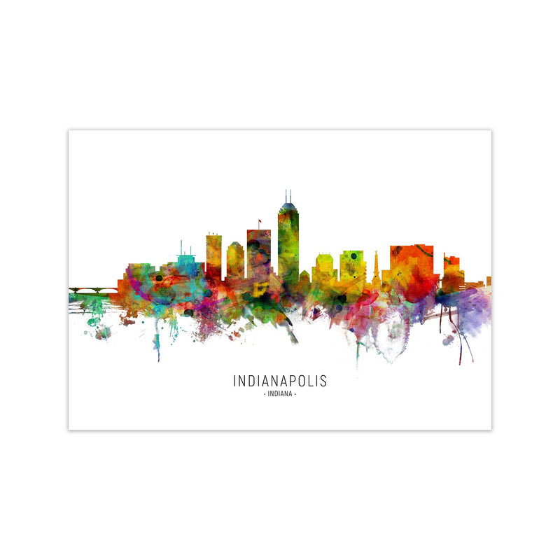 Indianapolis Indiana Skyline Art Print by Michael Tompsett Print Only