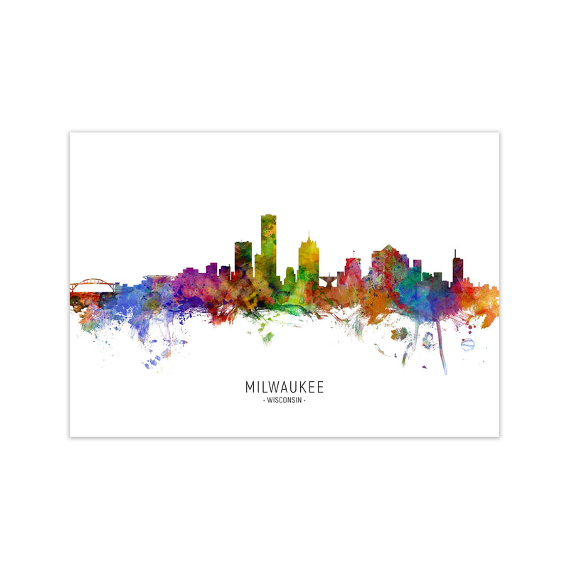 Milwaukee Wisconsin Skyline Art Print by Michael Tompsett Print Only