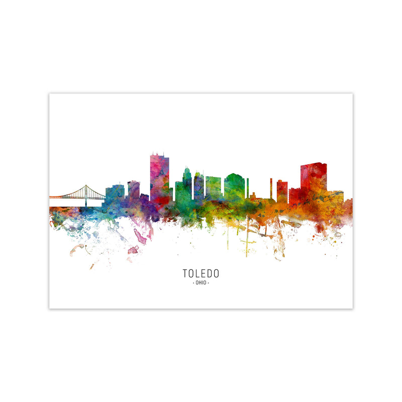 Toledo Ohio Skyline Art Print by Michael Tompsett Print Only