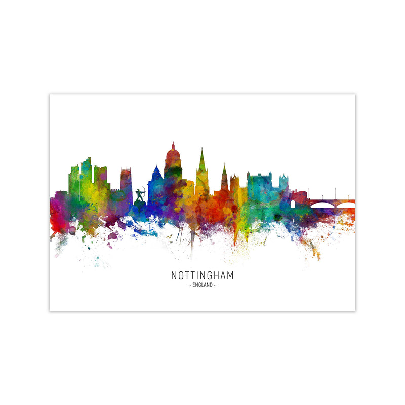 Nottingham England Skyline Art Print by Michael Tompsett Print Only