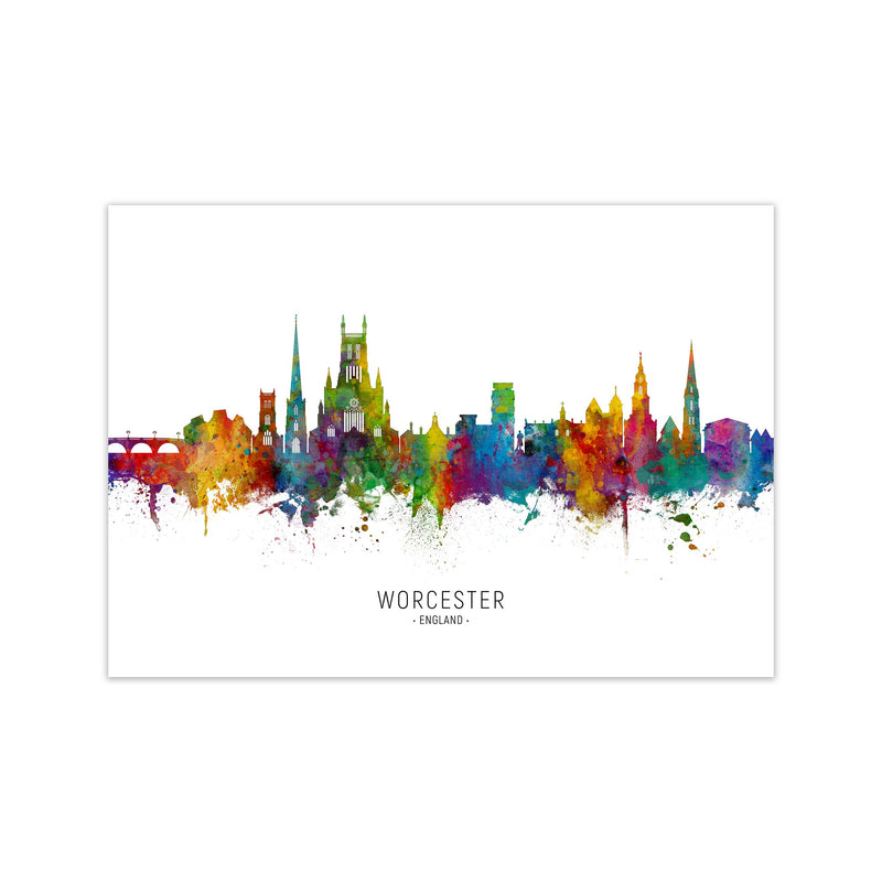 Worcester England Skyline Art Print by Michael Tompsett Print Only