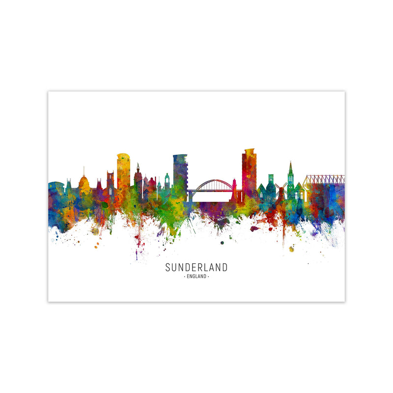 Sunderland England Skyline Art Print by Michael Tompsett Print Only