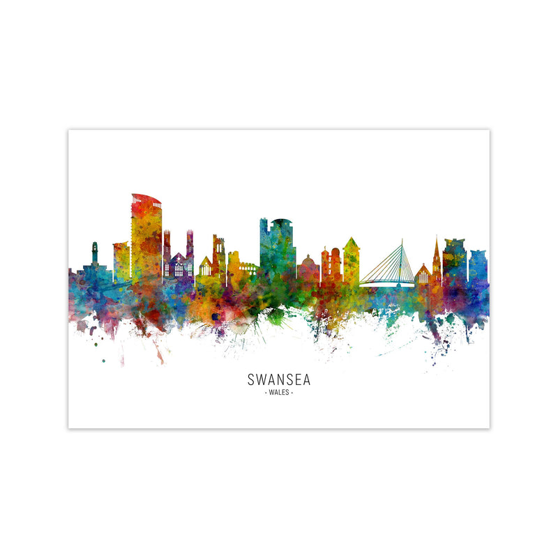 Swansea Wales Skyline Art Print by Michael Tompsett Print Only