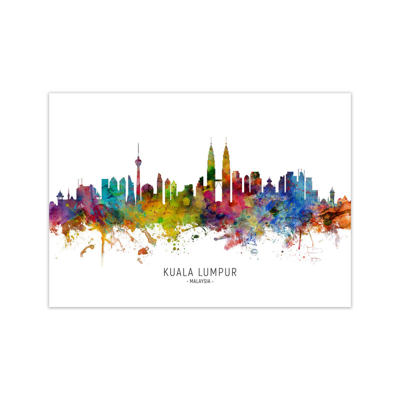 Kuala Lumpur Malaysia Skyline Art Print by Michael Tompsett Print Only