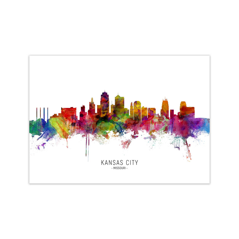 Kansas City Missouri Skyline Art Print by Michael Tompsett Print Only