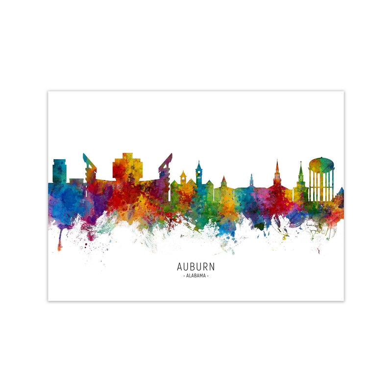 Auburn Alabama Skyline Art Print by Michael Tompsett Print Only