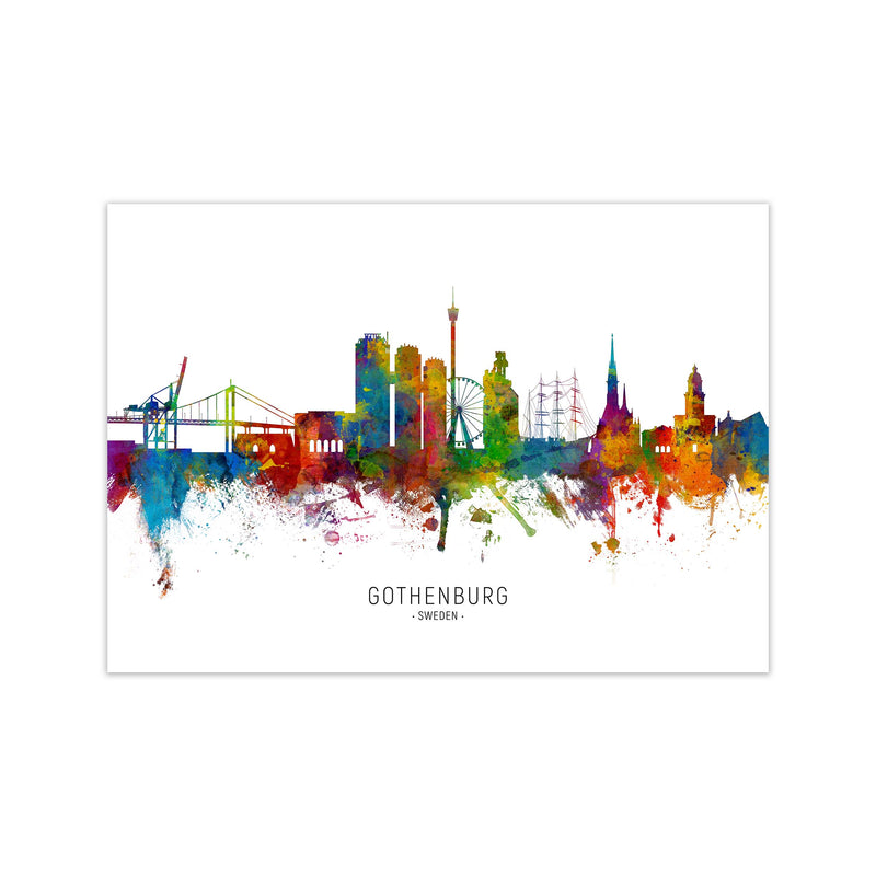 Gothenburg Sweden Skyline Art Print by Michael Tompsett Print Only