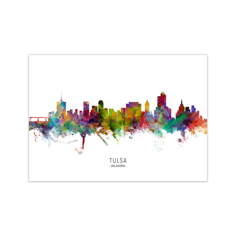 Tulsa Oklahoma Skyline Art Print by Michael Tompsett Print Only