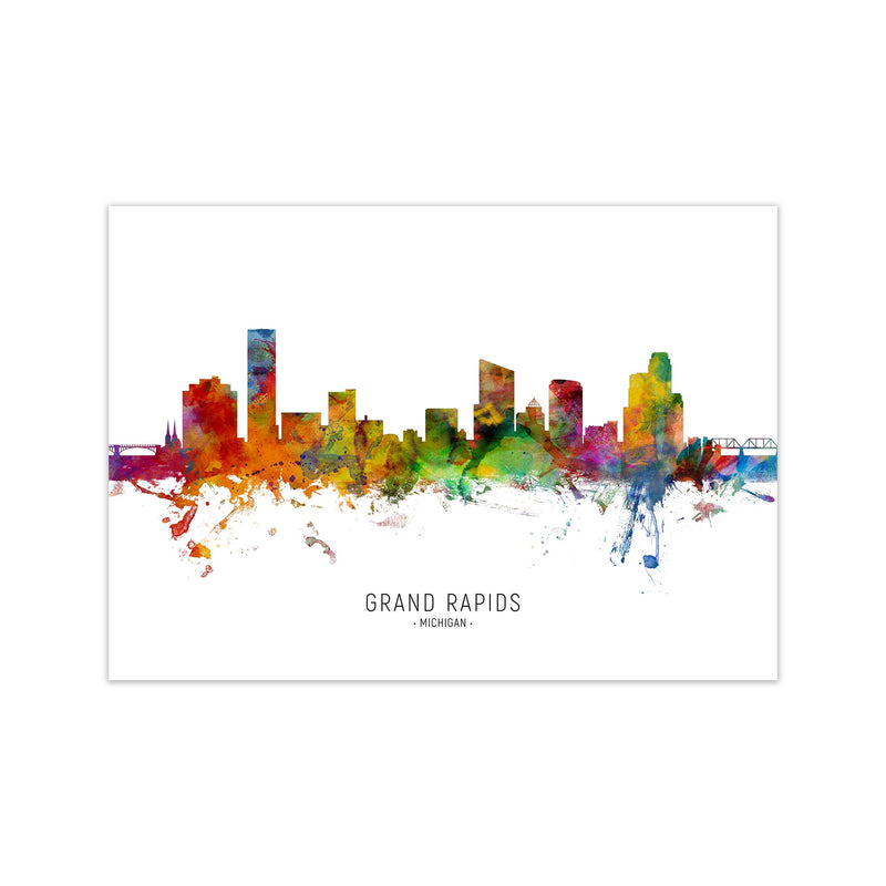 Grand Rapids Michigan Skyline Art Print by Michael Tompsett Print Only