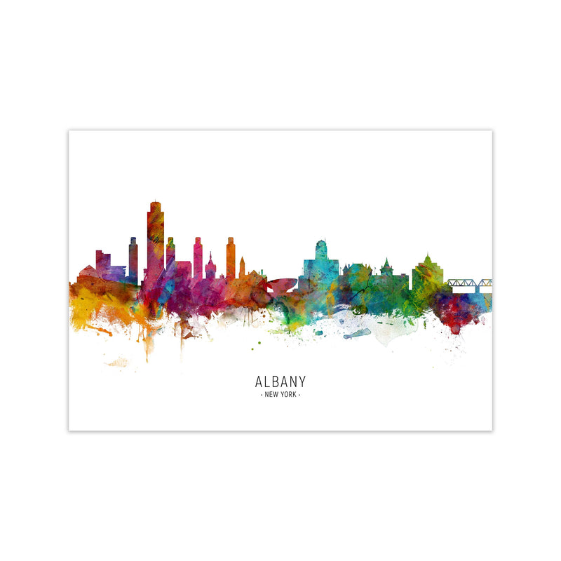 Albany New York Skyline Art Print by Michael Tompsett Print Only