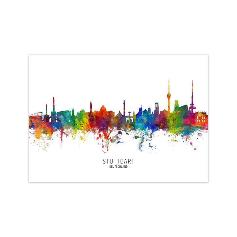 Stuttgart Deutschland Skyline Art Print by Michael Tompsett Print Only