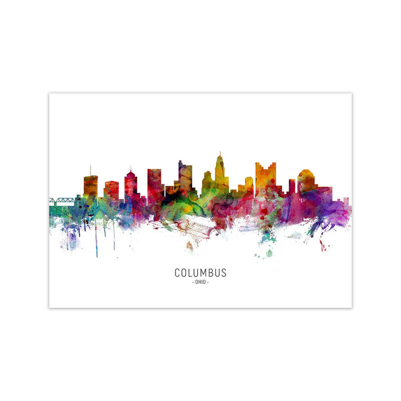 Columbus Ohio Skyline Art Print by Michael Tompsett Print Only