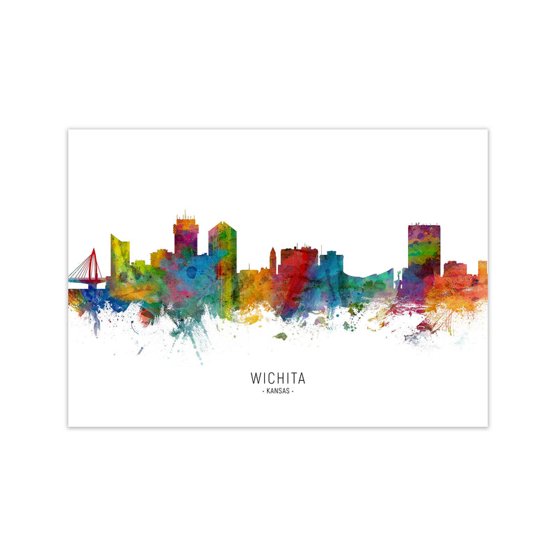 Wichita Kansas Skyline Art Print by Michael Tompsett Print Only