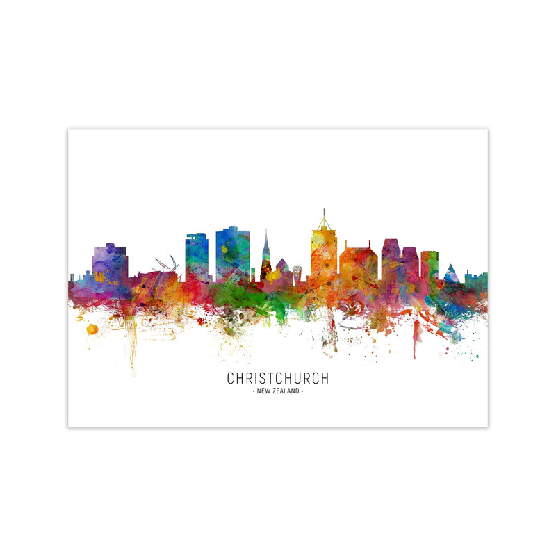 Christchurch New Zealand Skyline Print by Michael Tompsett Print Only