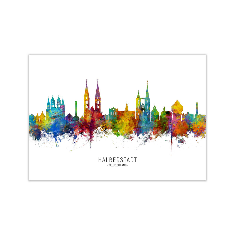 Halberstadt Deutschland Skyline Art Print by Michael Tompsett Print Only