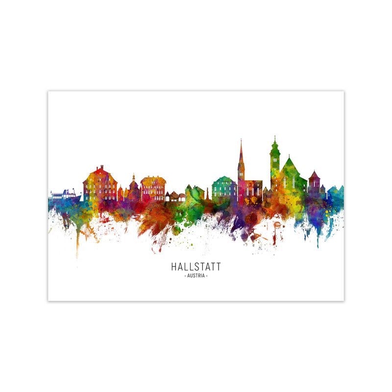 Hallstatt Austria Skyline Art Print by Michael Tompsett Print Only