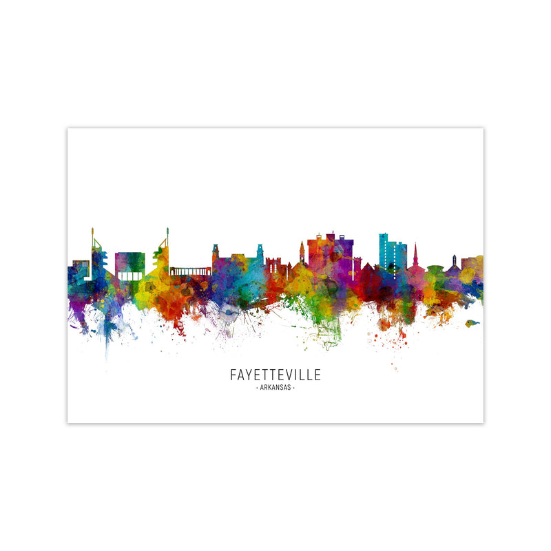 Fayetteville Arkansas Skyline Art Print by Michael Tompsett Print Only