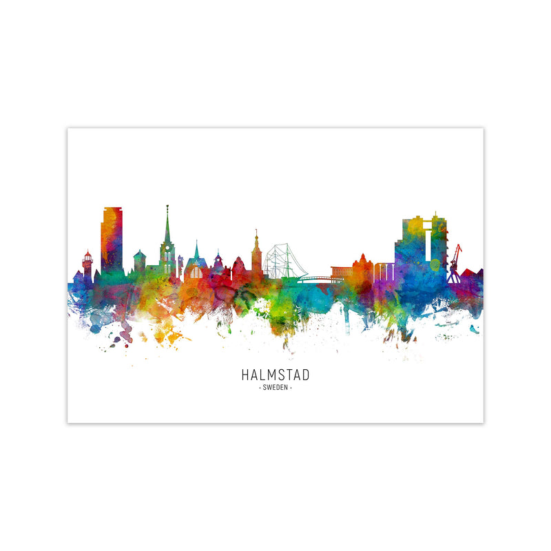 Halmstad Sweden Skyline Art Print by Michael Tompsett Print Only