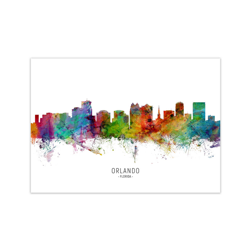 Orlando Florida Skyline Art Print by Michael Tompsett Print Only