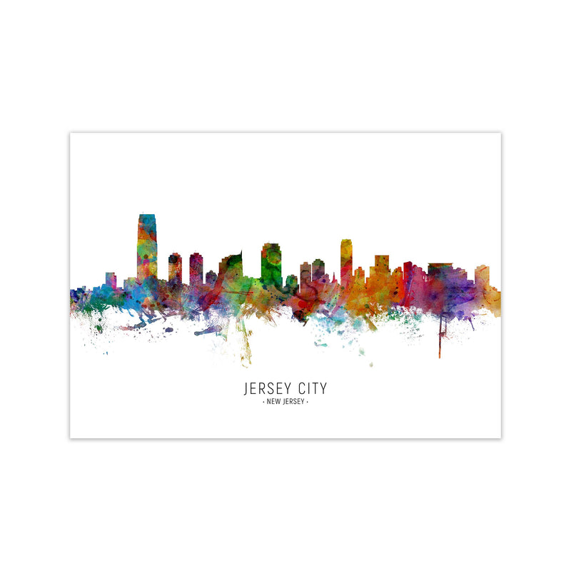 Jersey City New Jersey Skyline Art Print by Michael Tompsett Print Only