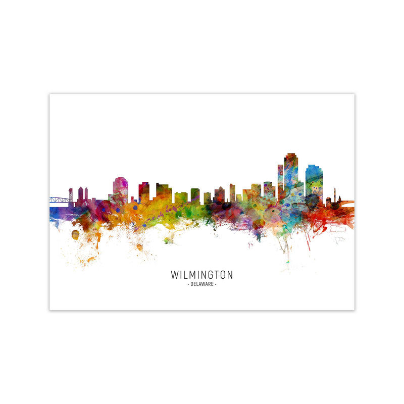 Wilmington Delaware Skyline Art Print by Michael Tompsett Print Only