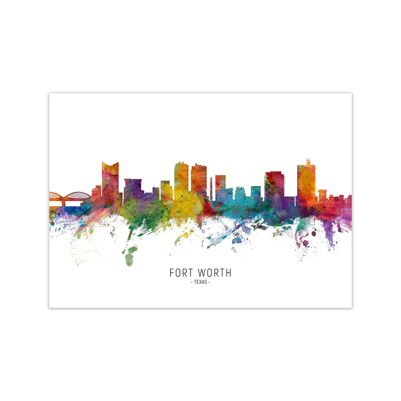 Fort Worth Texas Skyline Art Print by Michael Tompsett Print Only