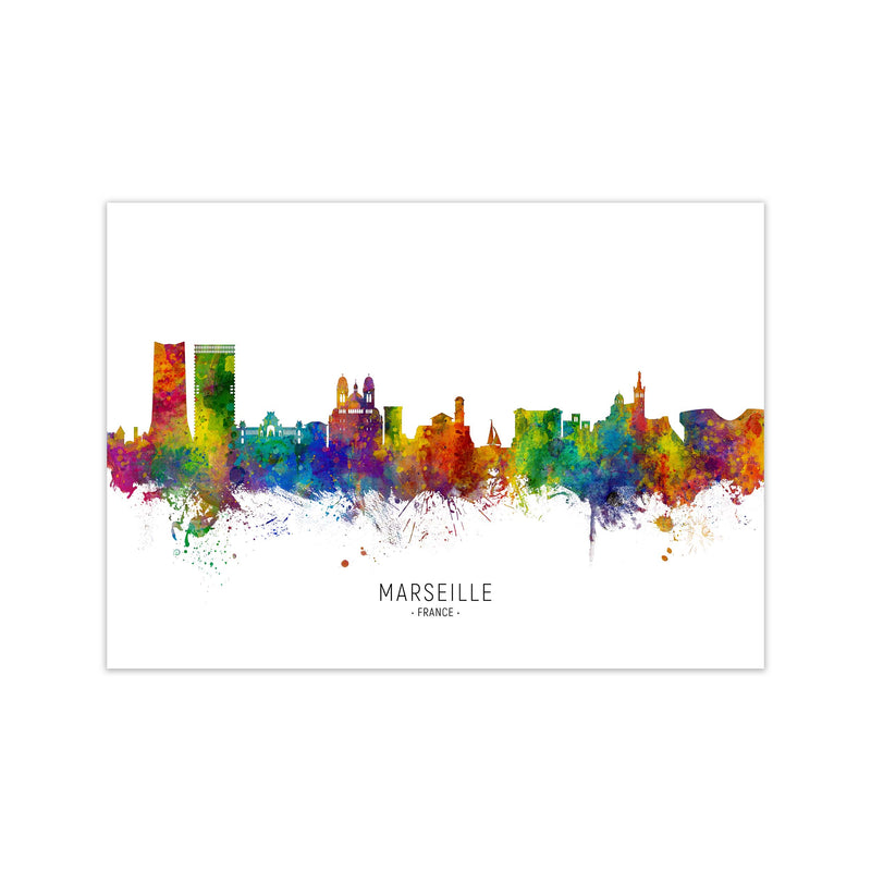 Marseille France Skyline Art Print by Michael Tompsett Print Only