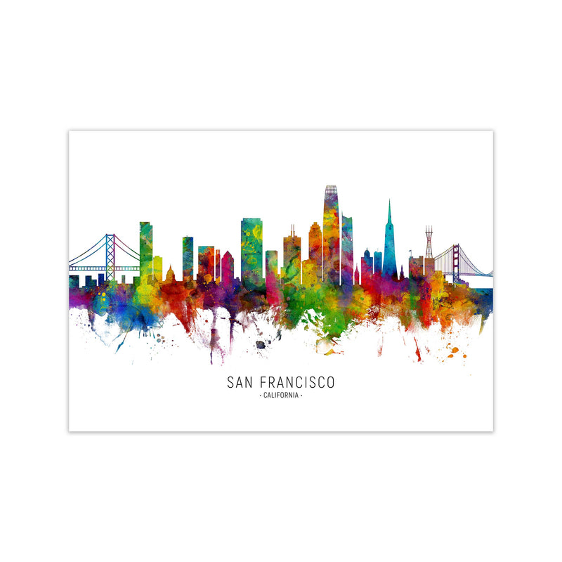 San Francisco California Skyline Print by Michael Tompsett Print Only