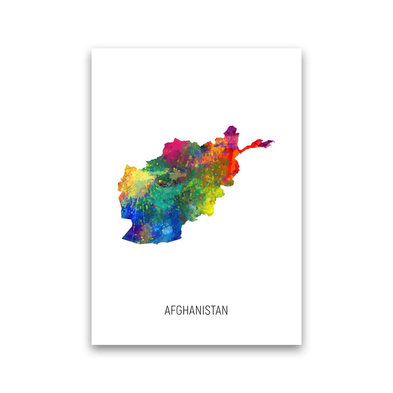 Afghanistan Watercolour Map Art Print by Michael Tompsett Print Only