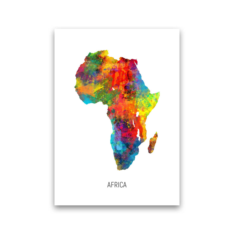 Africa Watercolour Map Art Print by Michael Tompsett Print Only