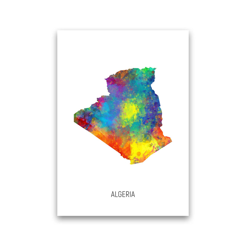 Algeria Watercolour Map Art Print by Michael Tompsett Print Only