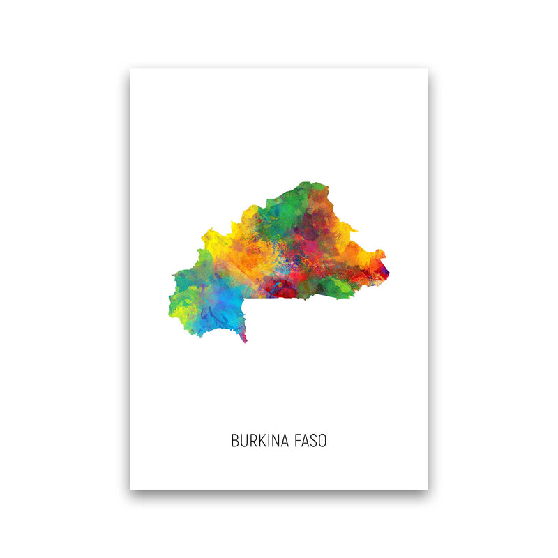 Burkina Faso Watercolour Map Art Print by Michael Tompsett Print Only