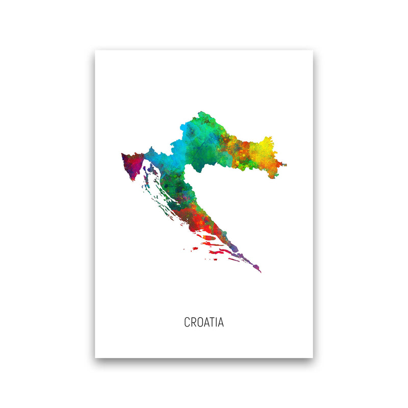 Croatia Watercolour Map Art Print by Michael Tompsett Print Only