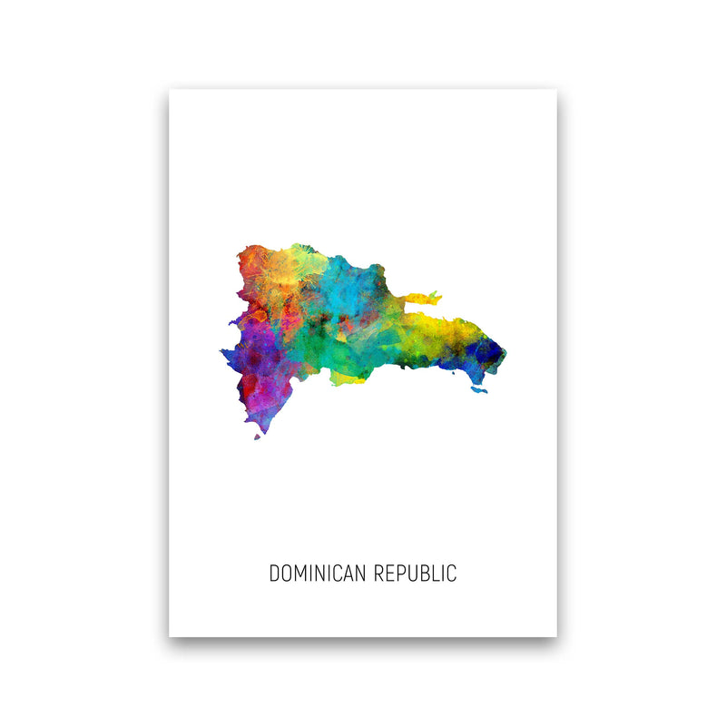 Dominican Republic Watercolour Map Print by Michael Tompsett Print Only