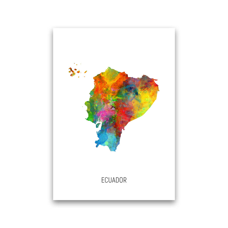 Ecuador Watercolour Map Art Print by Michael Tompsett Print Only
