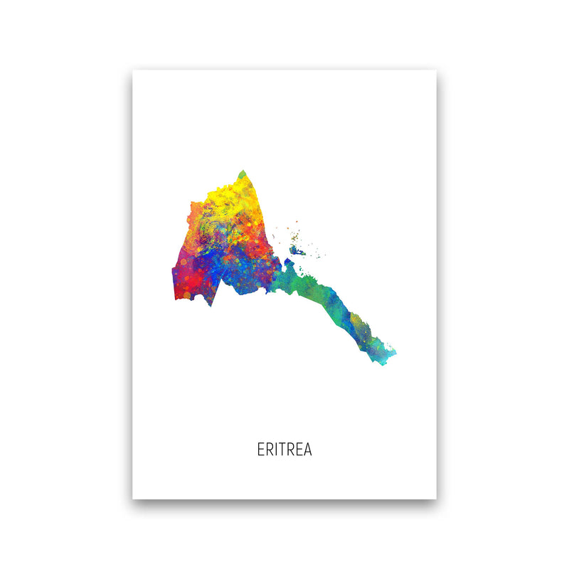 Eritrea Watercolour Map Art Print by Michael Tompsett Print Only