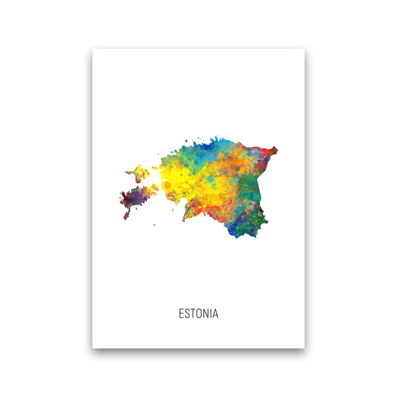 Estonia Watercolour Map Art Print by Michael Tompsett Print Only