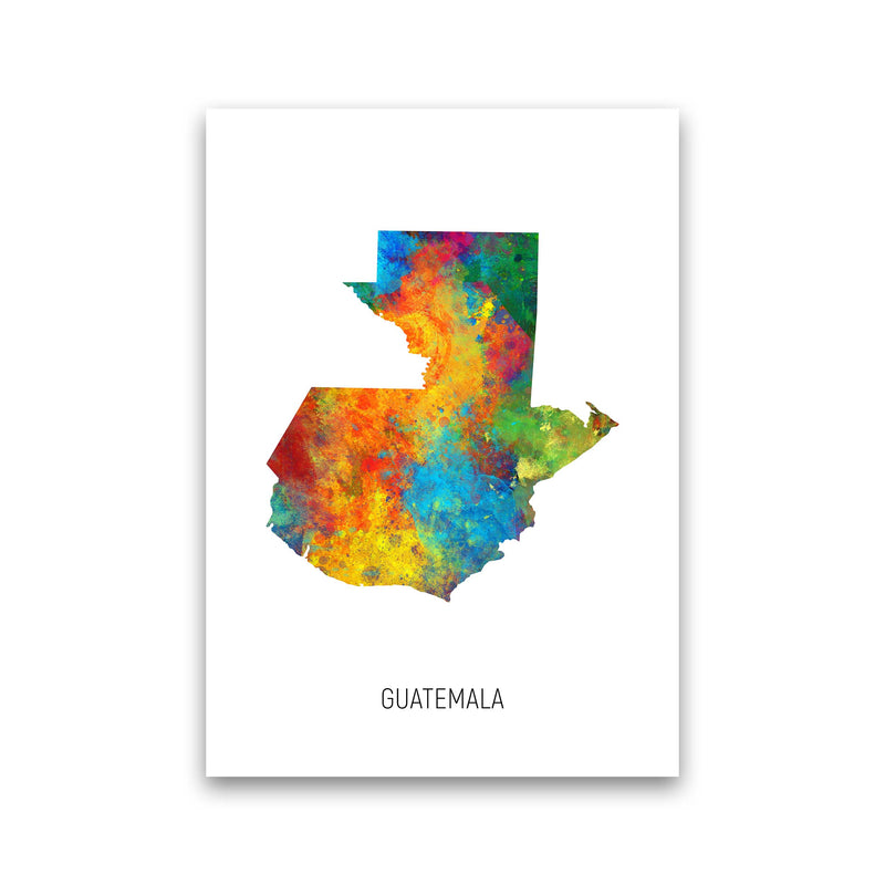 Guatemala Watercolour Map Art Print by Michael Tompsett Print Only