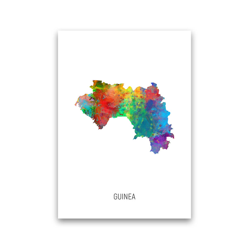 Guinea Watercolour Map Art Print by Michael Tompsett Print Only