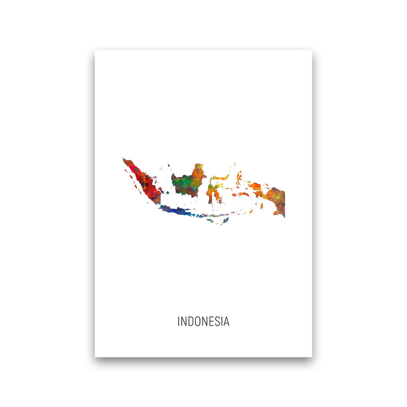 Indonesia Watercolour Map Art Print by Michael Tompsett Print Only