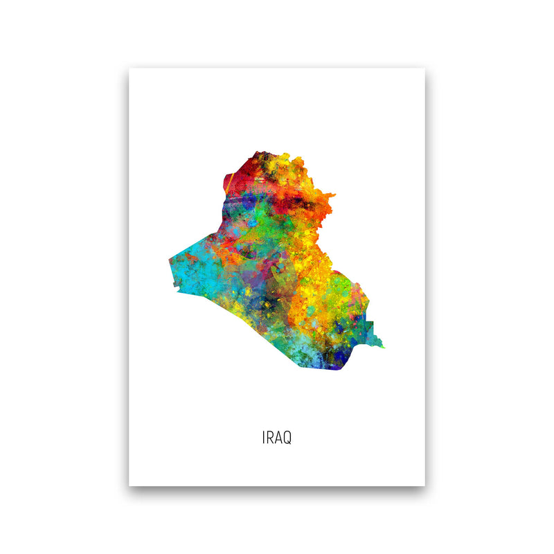 Iraq Watercolour Map Art Print by Michael Tompsett Print Only
