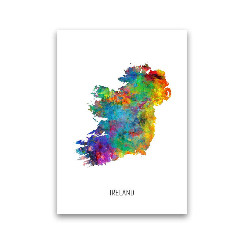 Ireland Watercolour Map Art Print by Michael Tompsett Print Only