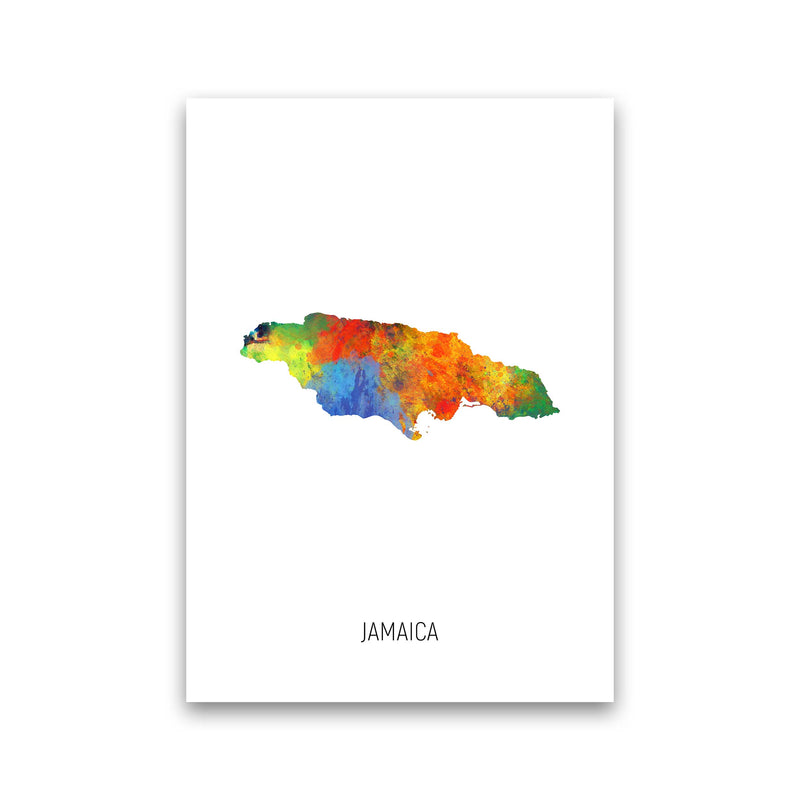 Jamaica Watercolour Map Art Print by Michael Tompsett Print Only