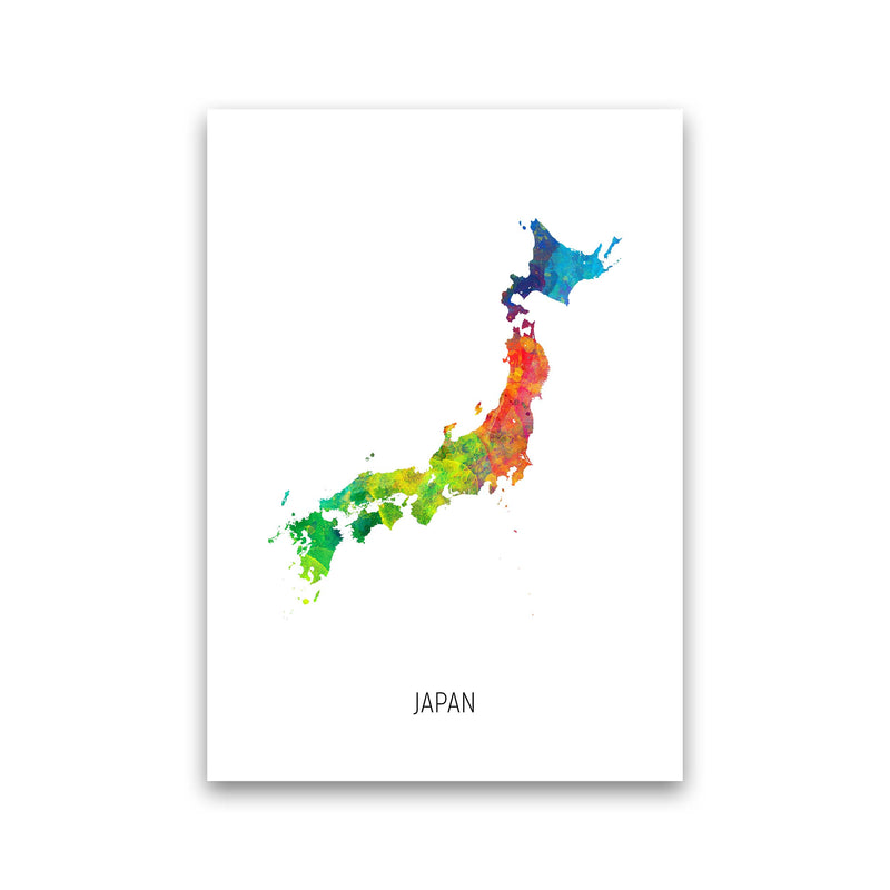 Japan Watercolour Map Art Print by Michael Tompsett Print Only